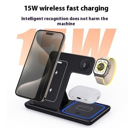 3-in-1 Fast Wireless Charging Station – Phone, Watch & Earbuds