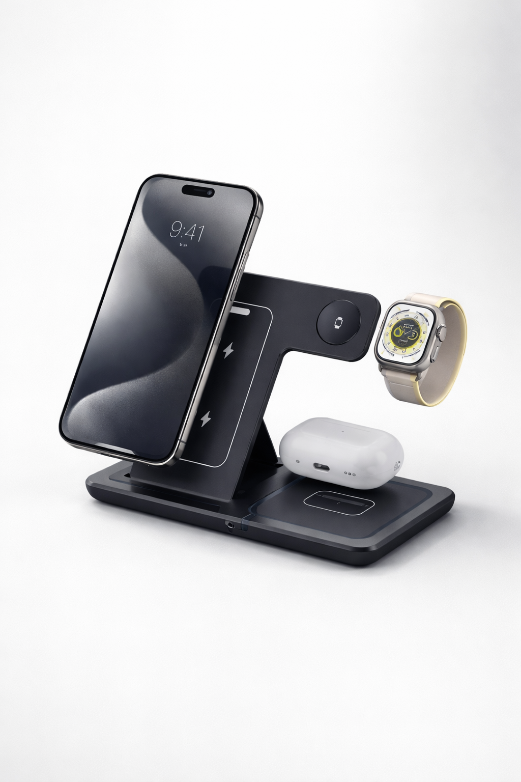 3-in-1 Fast Wireless Charging Station – Phone, Watch & Earbuds